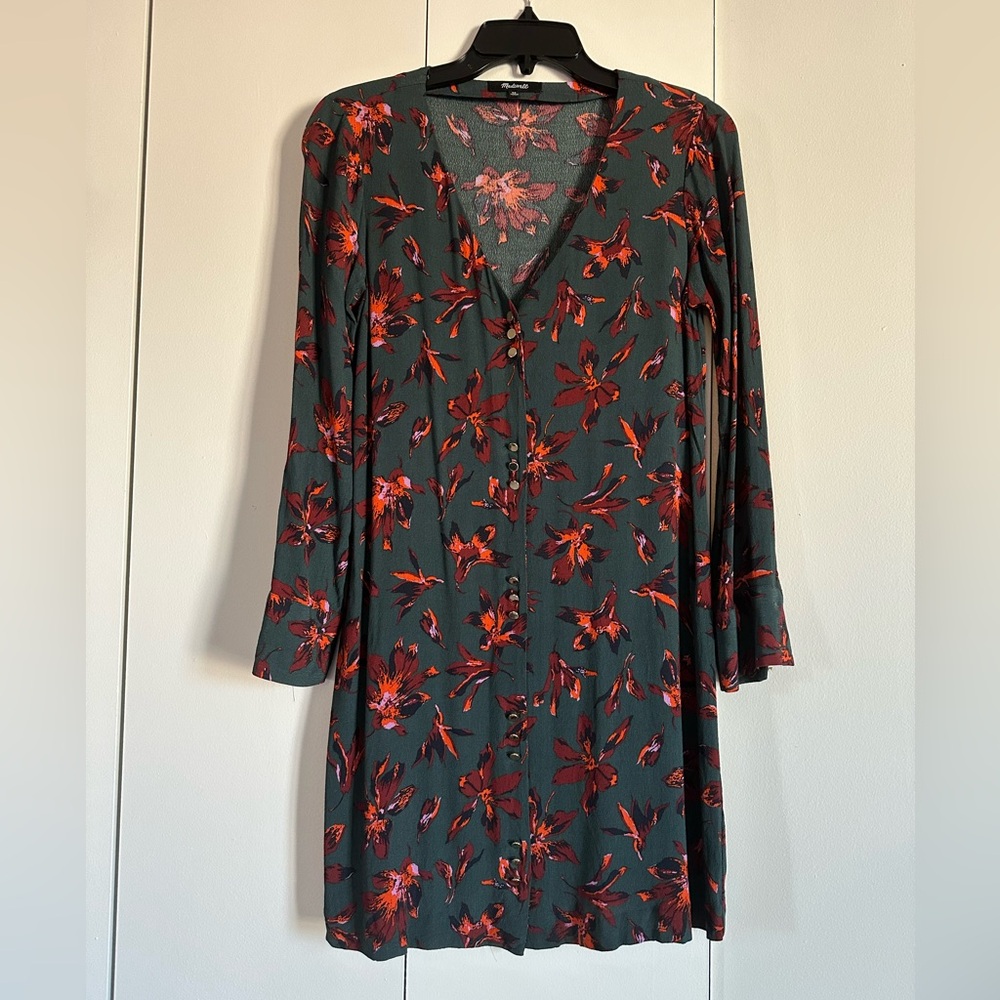 Madewell long sleeve floral dress
